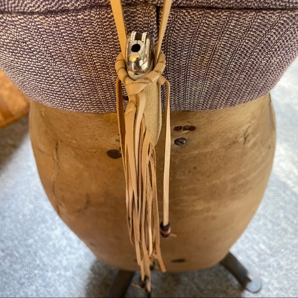 HANDMADE Suede and Deerskin Tan Leather Firekeeper Lighter Holder Necklace - Picture 6 of 9
